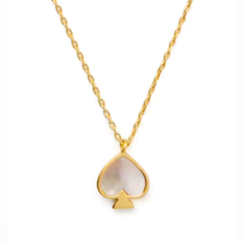 Kate Spade Signature Spade Mini Pendant in Pearl/Gold